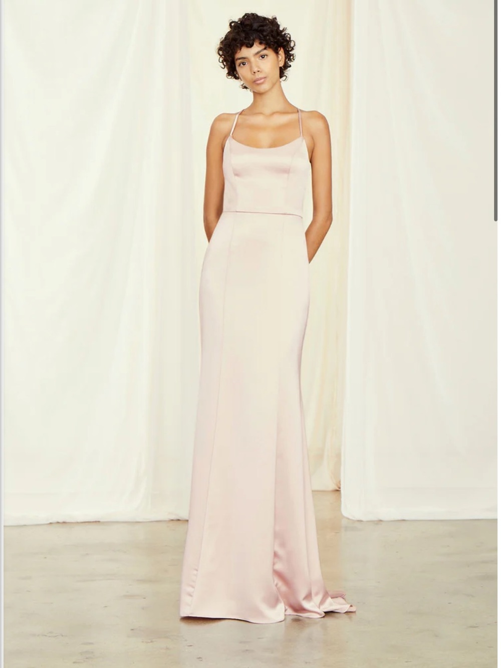 Amsale Champagne Maxi Dress